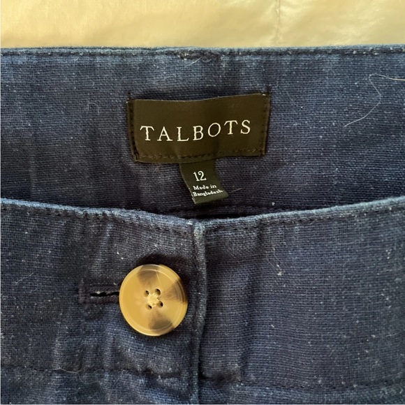 Talbots WIDE CROP PATCH POCKET WASHED BLUE LINEN PANTS size 12
Indigo - Picture 3 of 11